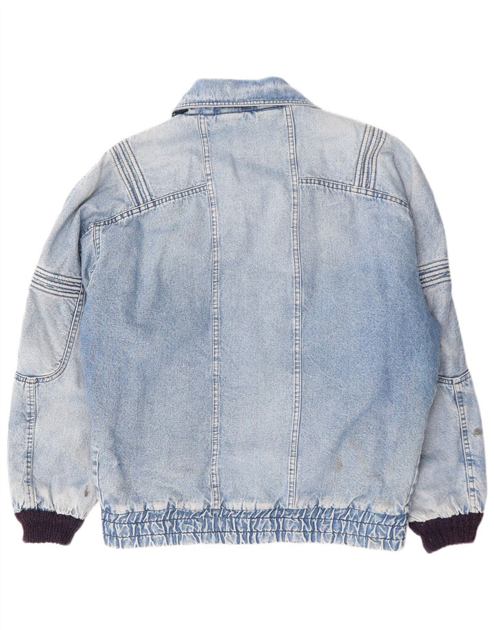 POP 84 Jachetă pentru bărbați, vintage, de denim, Sherpa, 38, albastru mediu, bumbac