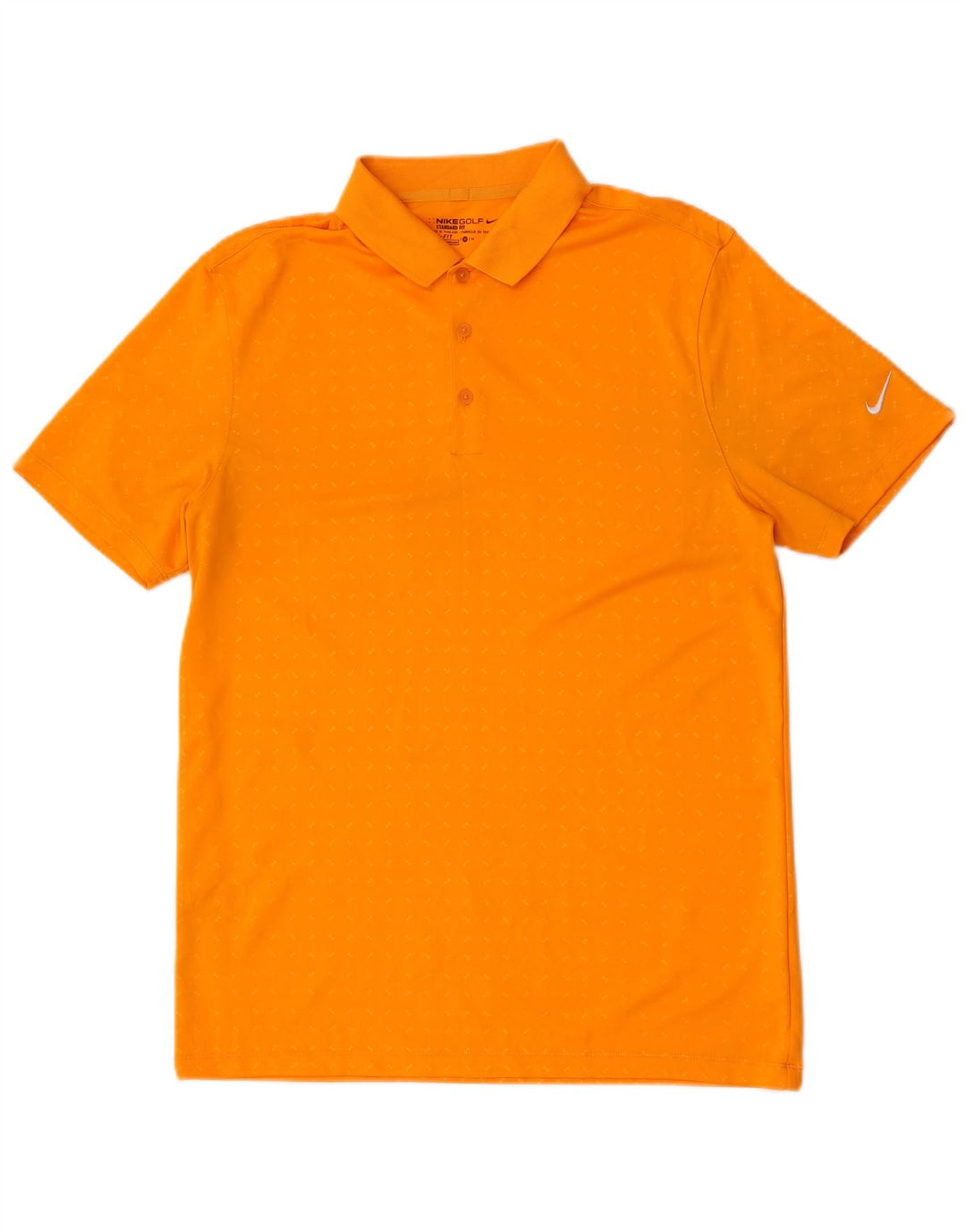 Tricou polo Nike Dri Fit Standard Fit pentru bărbați, poliester cu pete portocaliu mediu