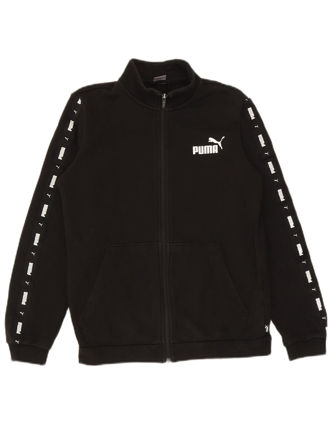 Jachetă de top pentru trening Puma pentru băieți 13-14 ani, bumbac negru