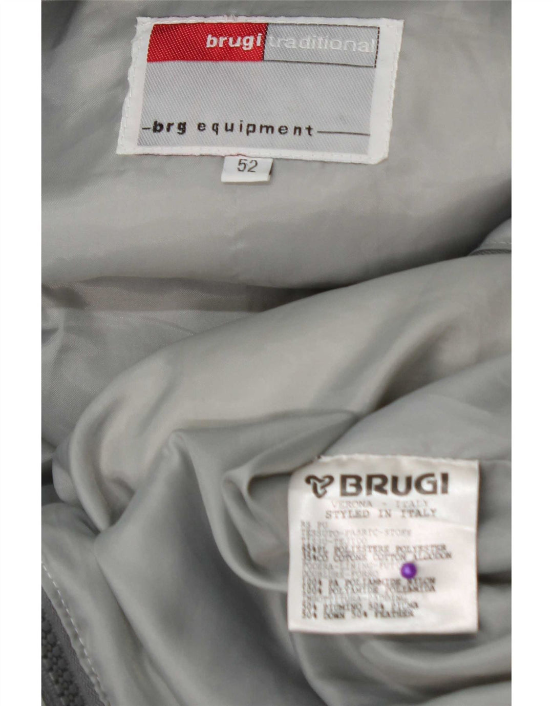 Jachetă căptușită cu glugă pentru bărbați Brugi IT 52 XL poliester gri