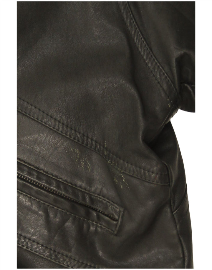 Jachetă de piele vintage pentru bărbați UK 42 XL neagră