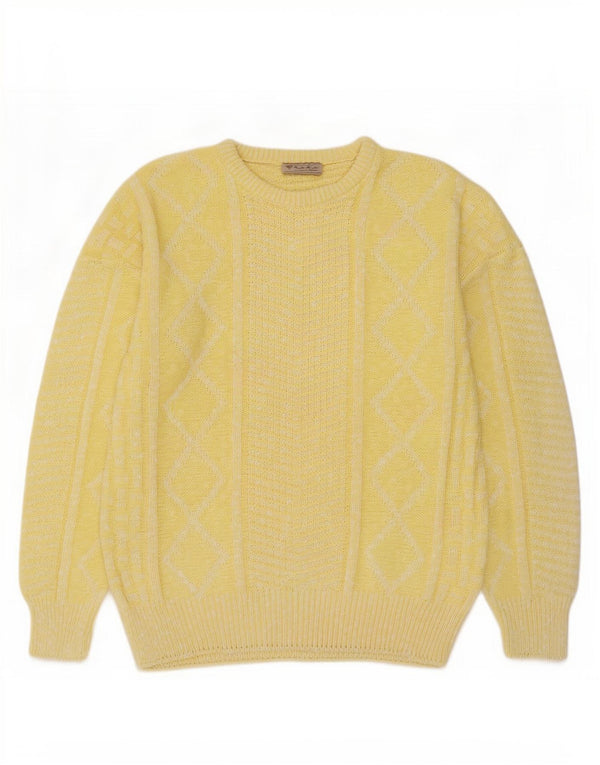 Pulover vintage pentru bărbați cu gât roșu IT 52 mare bumbac geometric geometric