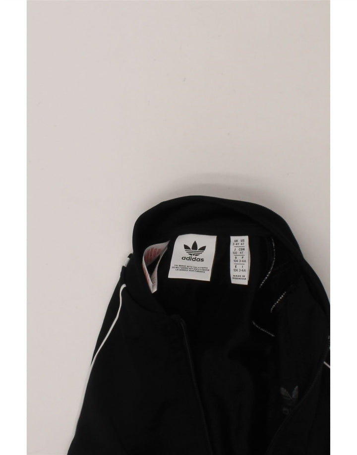 ADIDAS Girls Tracksuit Top Jacket 3-4 Years Black Polyester Vintage Adidas and Second-Hand Adidas from Messina Hembry 