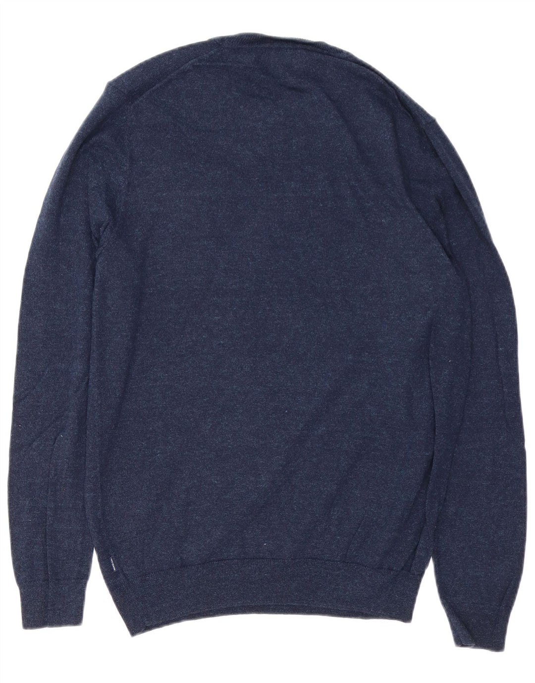 Pulover pentru bărbați SUPERDRY cu gât crew, bumbac cu pete albastru bleumarin mediu