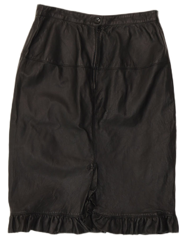 Fusta din piele vintage pentru femei cu talie înaltă IT 46 Large W28 Black