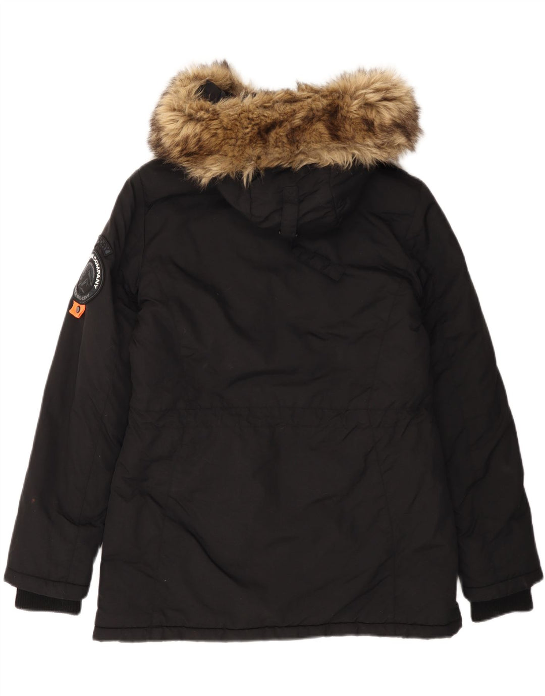 Jachetă Parka cu glugă Superdry pentru femei UK 12 Medium Black Nylon