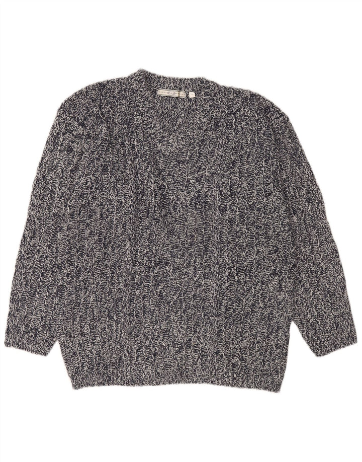 Pulover pentru bărbați Lotto cu decolteu în V, mare, albastru marin, acrilic cu pete