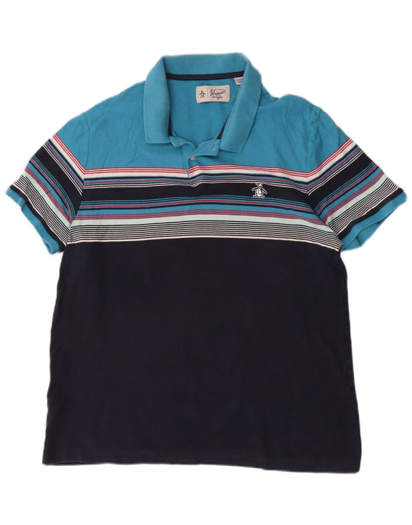 Cămașă polo pentru bărbați Penguin, XL, albastru bleumarin, bumbac color bloc