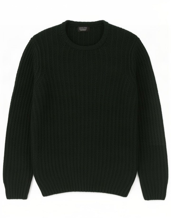 Pulover pentru bărbați Zara, cu decolteu, verde mediu acrilic