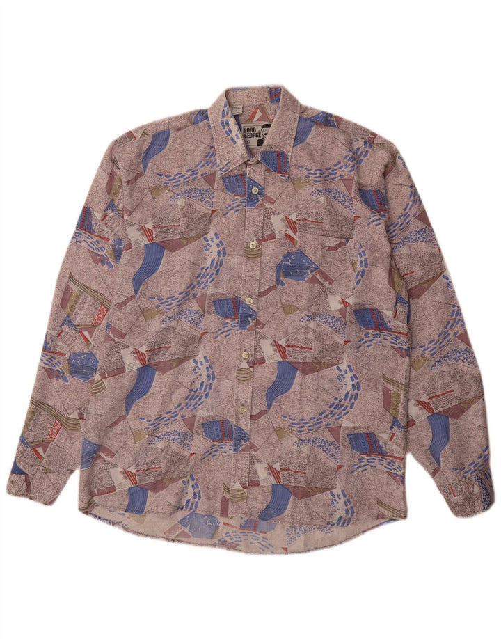 Cămașă Vintage pentru bărbați cu model abstract Mărimea 39/40 mediu multicoloră