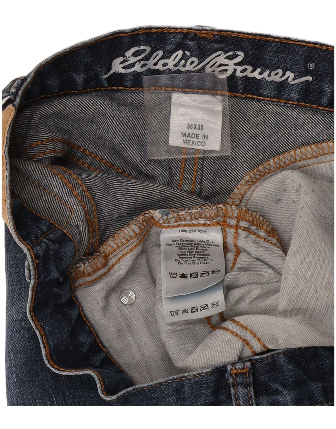 Blugi drepți pentru bărbați Eddie Bauer W36 L30 Bumbac albastru