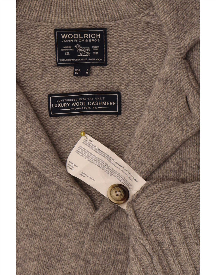 Pulover cardigan pentru bărbați Woolrich Lână gri mediu