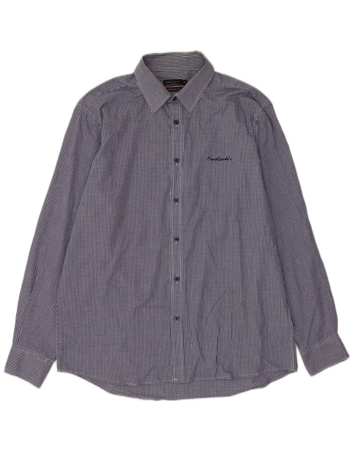 Cămașă pentru bărbați Pierre Cardin Regular Fit XL Bleumarin Poliester Gingham