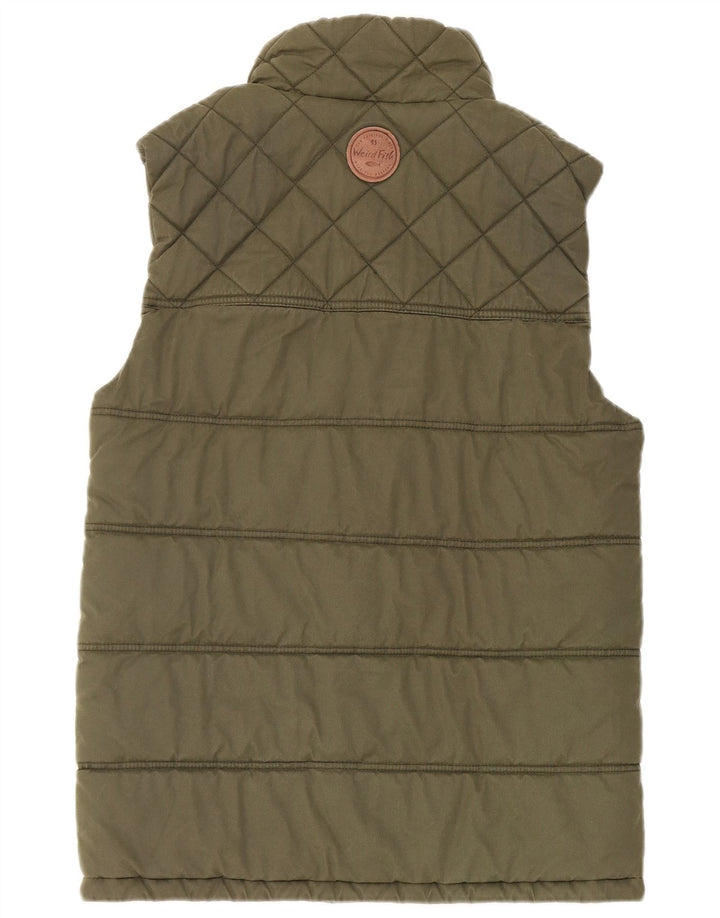Gilet căptușit pentru bărbați Weird Fish UK 38 Poliester verde mic