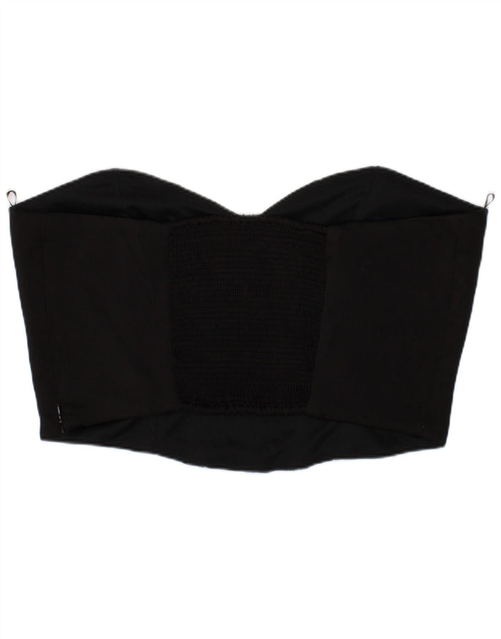 ZARA Womens Corset Top Large Black Polyester Modern