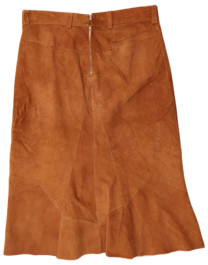 Fusta A-Line din piele intoarsa pentru femei VINTAGE W32 Maro mare