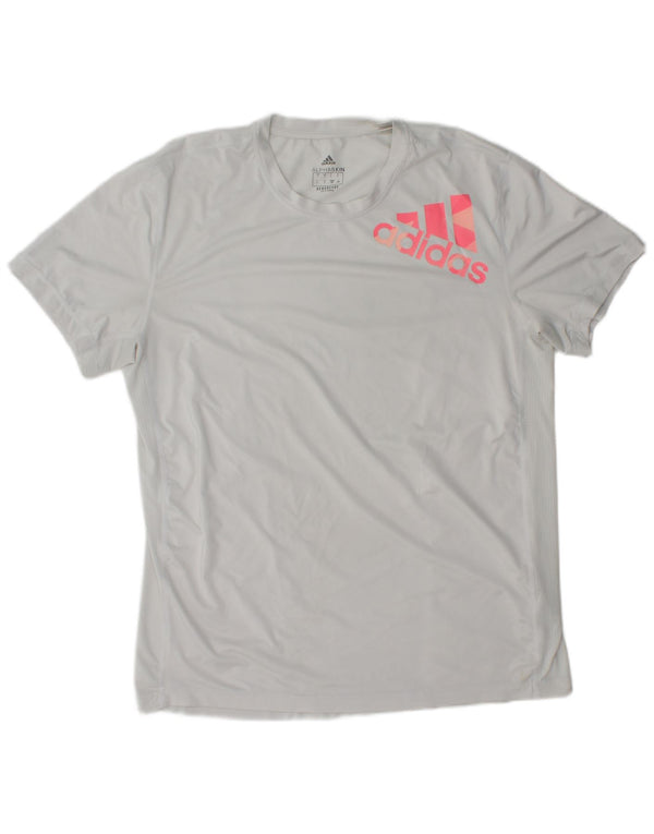 Tricou grafic Aeroready ADIDAS pentru bărbați Top mare din poliester gri