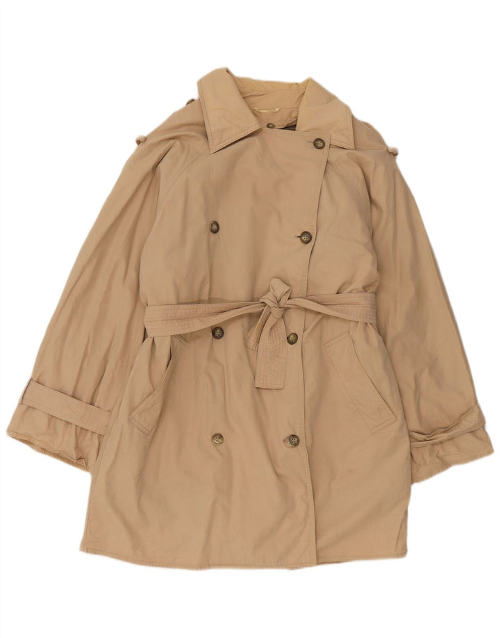 Trenci supradimensionat de weekend pentru femei vintage UK 8 mic, bej, bumbac