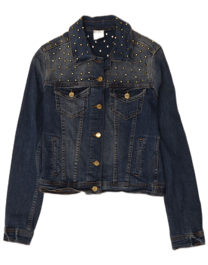 Jachetă de denim scurtă pentru femei Zara UK 10 mic, albastru, bumbac