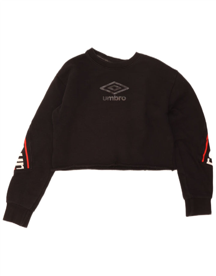 Pulover pentru femei Umbro Crop Graphic Pulover UK 14 Medium Negru