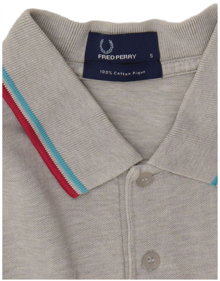 FRED PERRY Mens Polo Shirt Small Grey Cotton