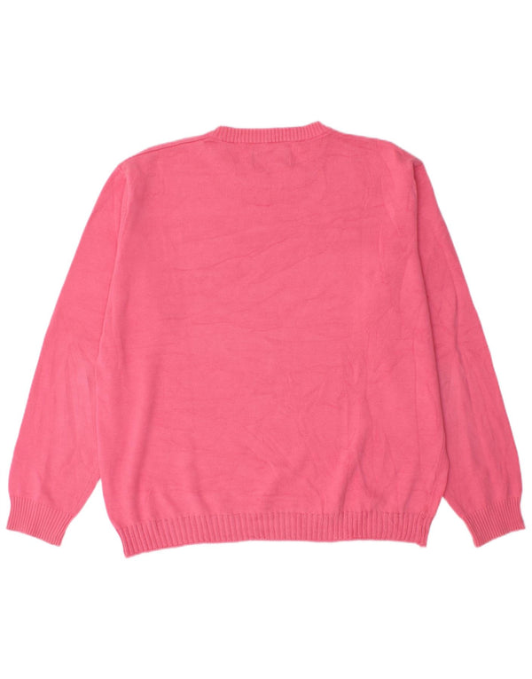 Marlboro Classics Mens Crew Neck Jumper Sweater Large Pink Cotton