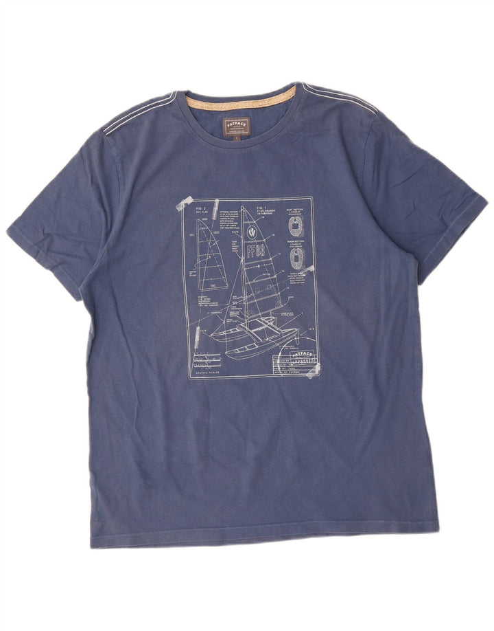 Tricou grafic pentru bărbați Fat Face Top mare, albastru, bumbac
