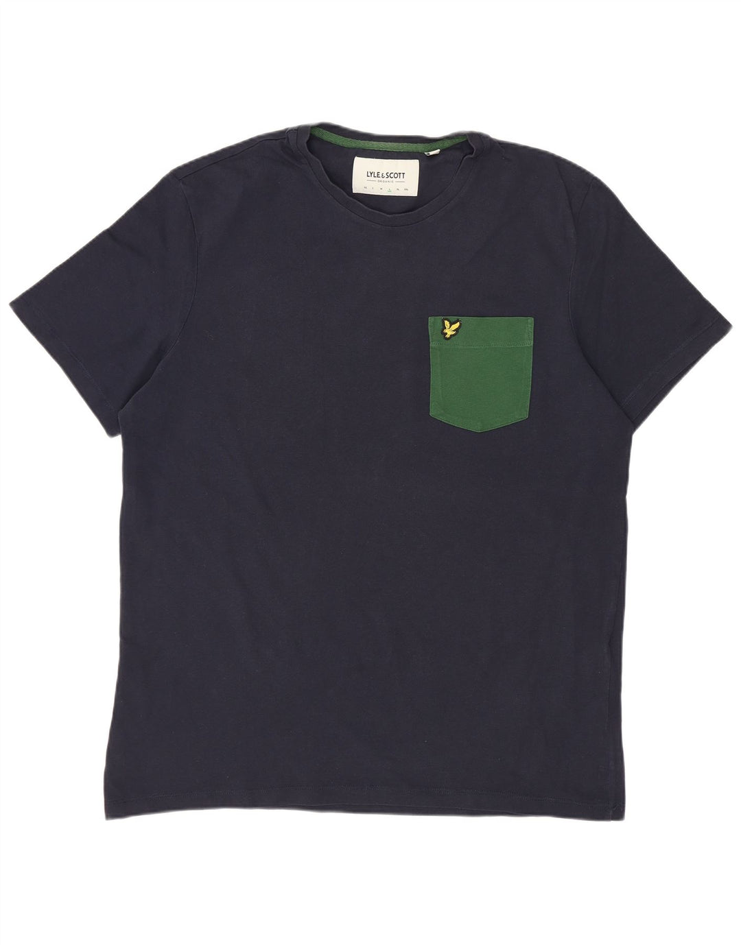 Tricou pentru bărbați Lyle & Scott Top mare din bumbac bleumarin