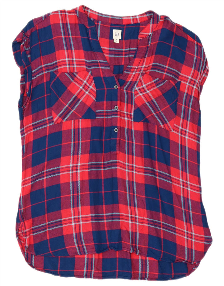 Bluză Gap Femei Top UK 14 Medium Red Check Viscose