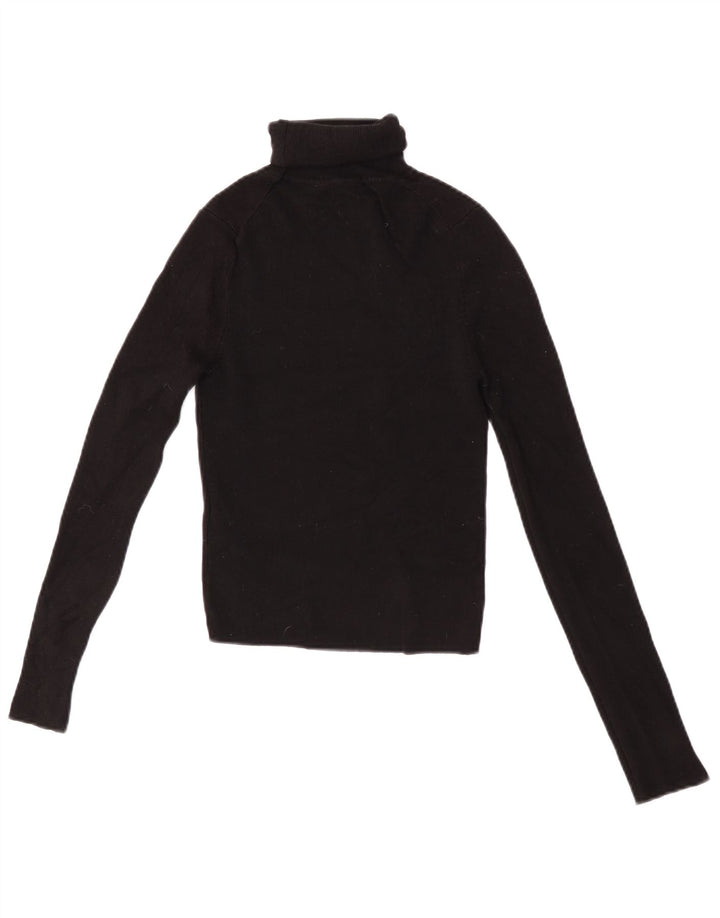 Pulover pentru femeie cu gât rulat Zara UK 12, viscoză medie, neagră