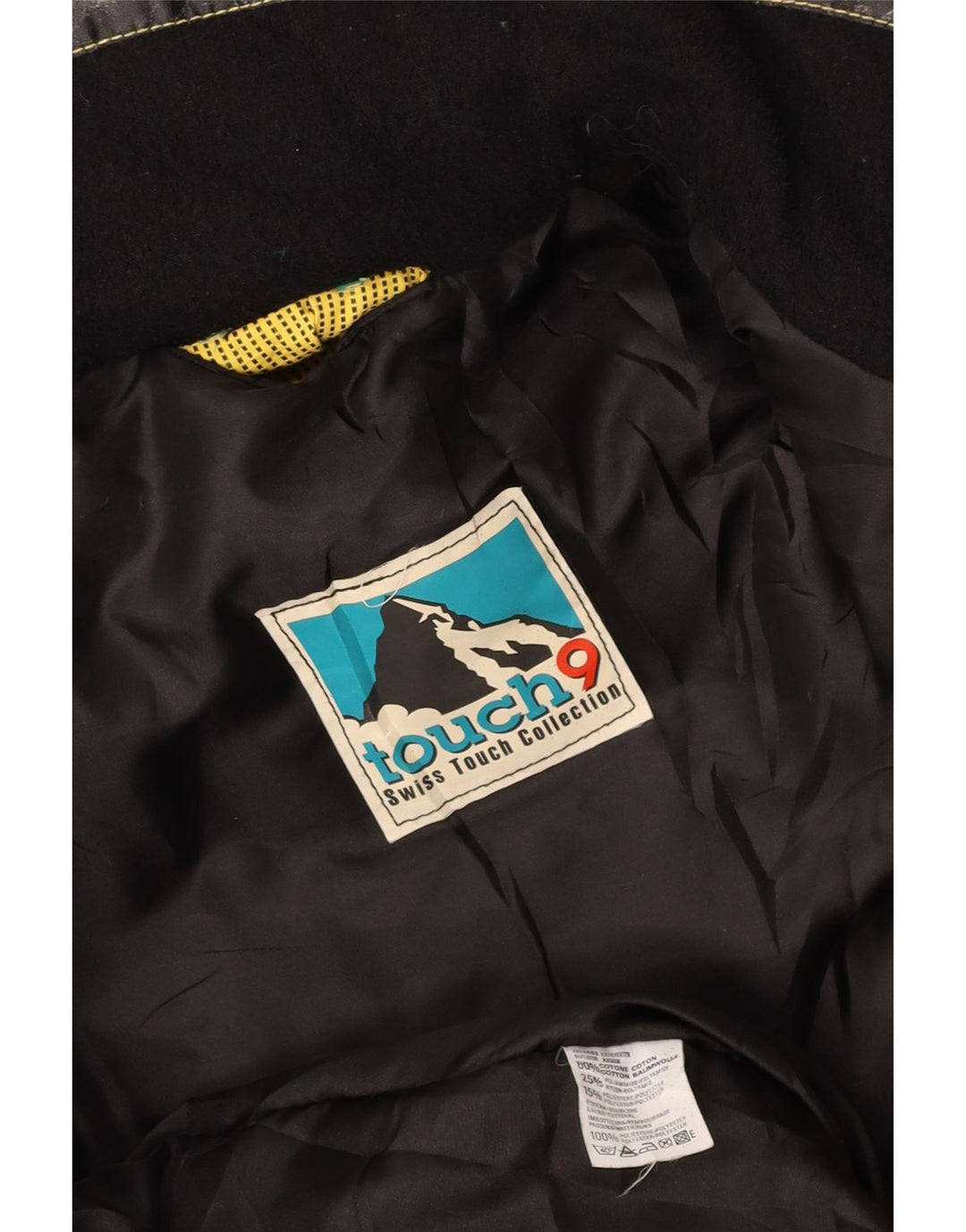 Jachetă de vânt pentru femei VINTAGE UK 14, bumbac color bloc de culoare galben mediu