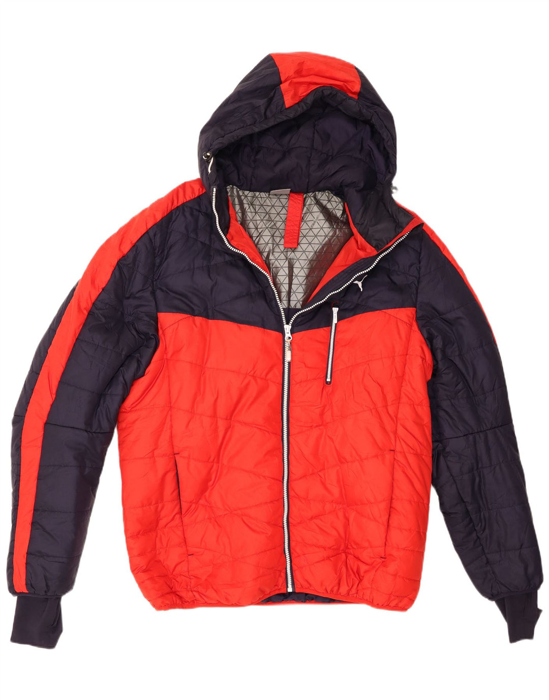 Jachetă căptușită cu glugă Puma pentru bărbați UK 40, mare, roșu, poliester color bloc