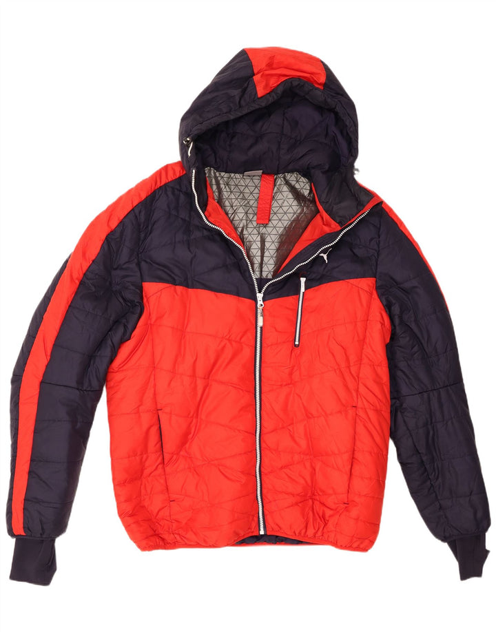 Jachetă căptușită cu glugă Puma pentru bărbați UK 40, mare, roșu, poliester color bloc