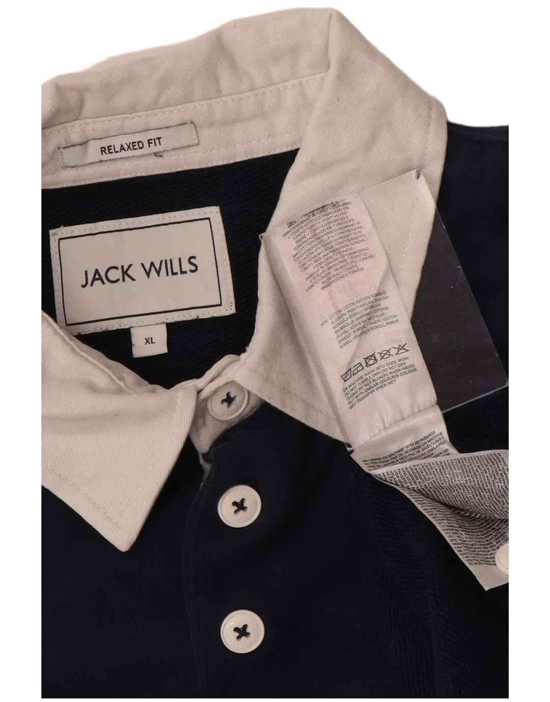 JACK WILLS Tricou polo grafic rugby pentru bărbați XL, albastru bleumarin, color block