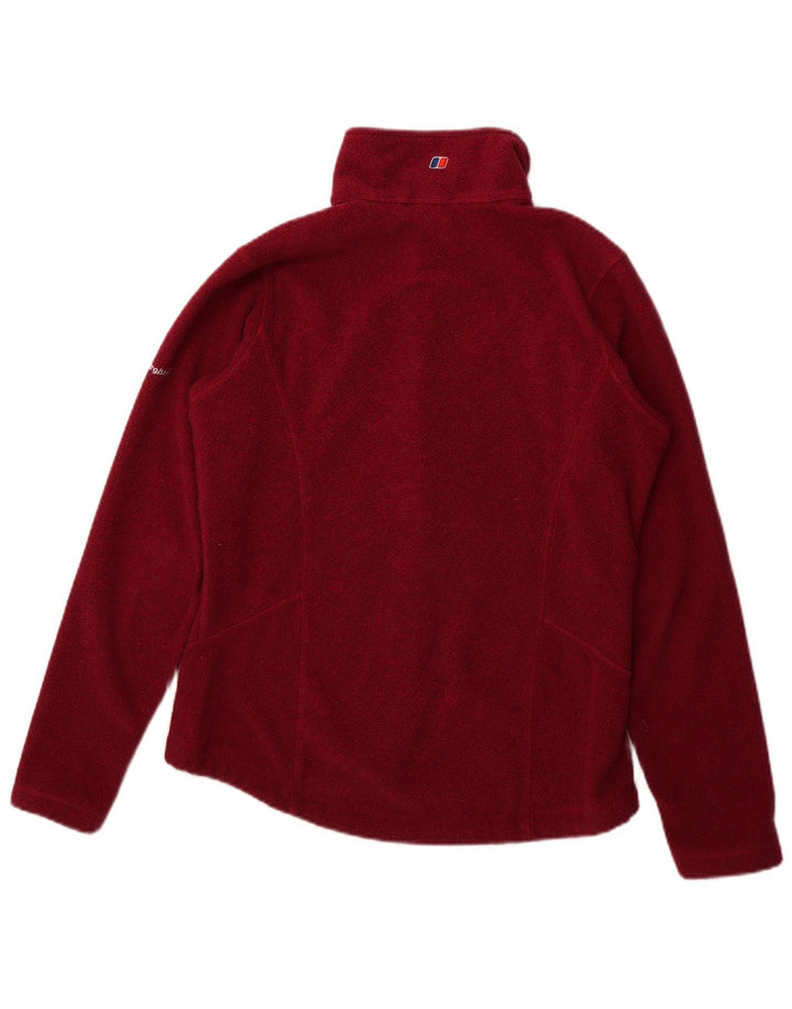 BERGHAUS Womens Fleece Jacket UK 12 Medium  Burgundy Polyester