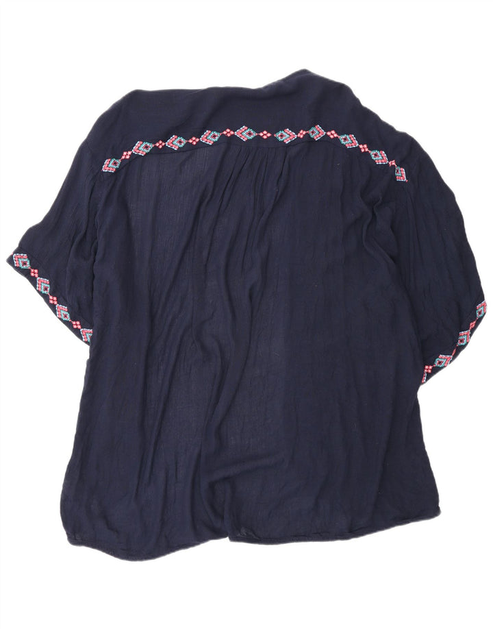 Fat Face Womens Oversized Cardigan Top UK 14 Medium Bleumarin Geometric