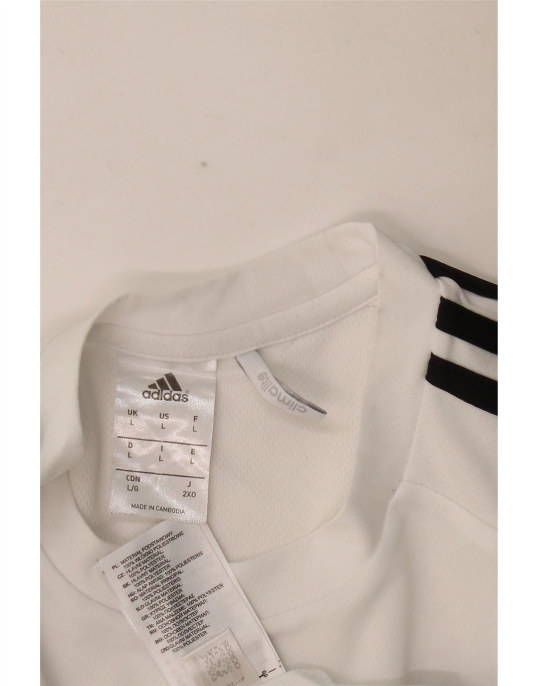 Tricou ADIDAS Climalite pentru bărbați Top mare, alb, din poliester color bloc