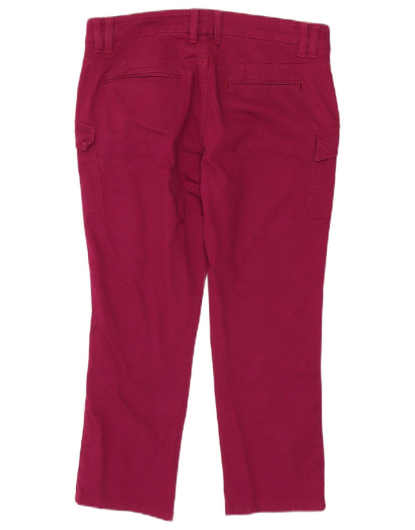 White Stuff Pantaloni casual, drepti, crop pentru femei UK 10 Small W32 L23 Roz