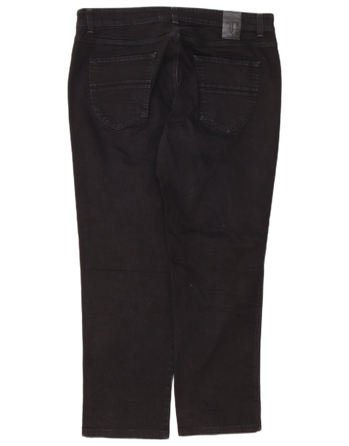 Trussardi blugi drepti pentru bărbați W40 L30 bumbac negru