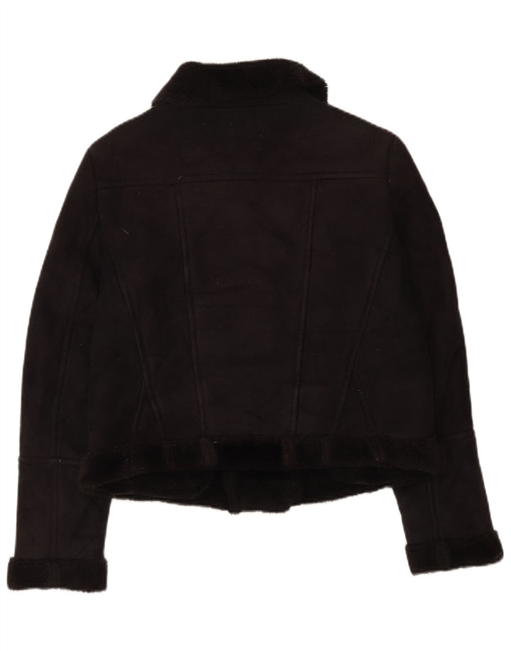 Jachetă Oasis pentru femei Sherpa Biker UK 14 Poliester mediu negru