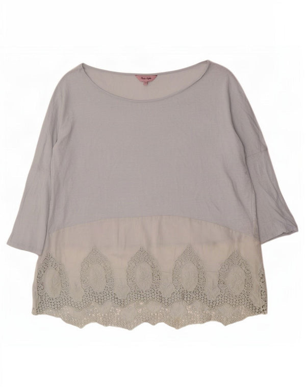 Bluză supradimensionată pentru femei Phase Eight, cu mâneci 3/4, UK 18 XL, albastru, floral