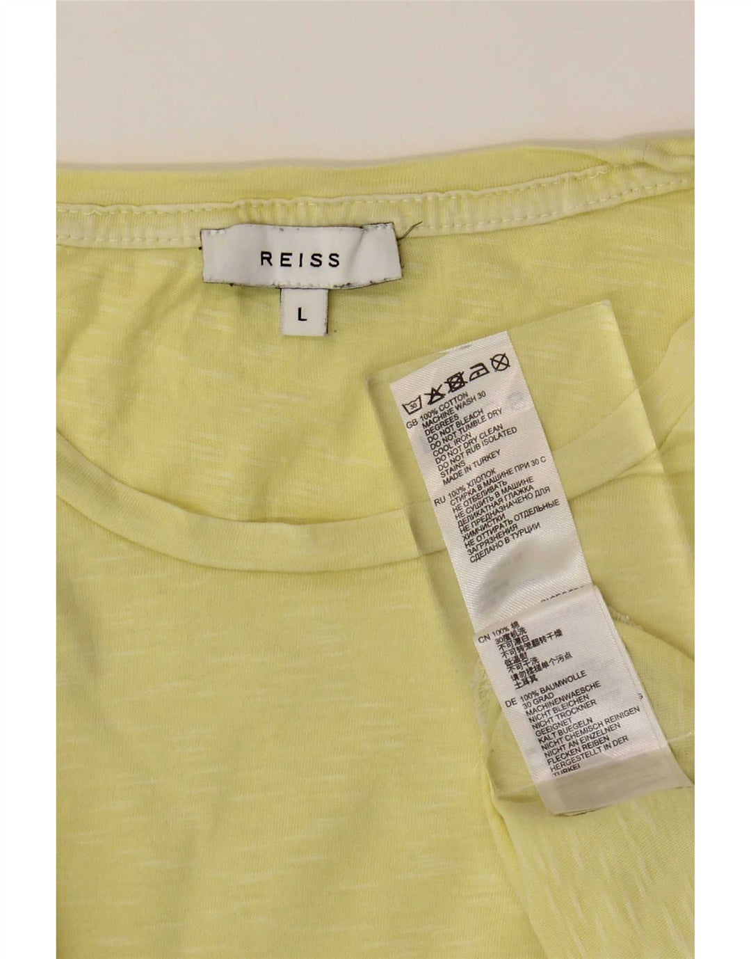 Tricou pentru bărbați Reiss Top mare din bumbac galben