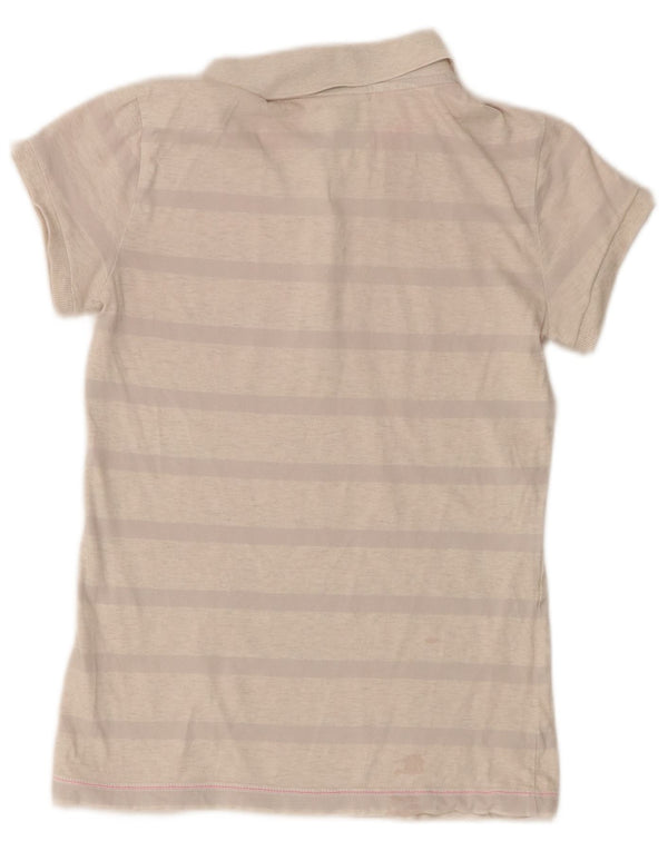 Tricou polo Adidas pentru femei UK 4/6 XS bumbac cu dungi gri