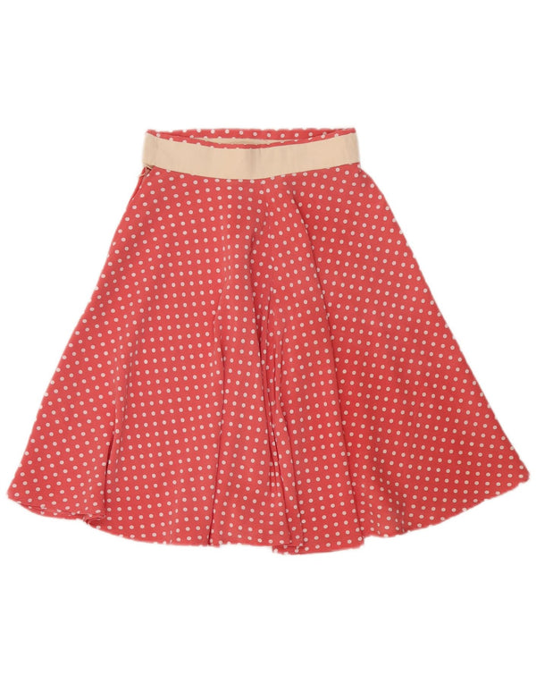 Fustă A-Line Vintage pentru femei W25 XS roz cu buline