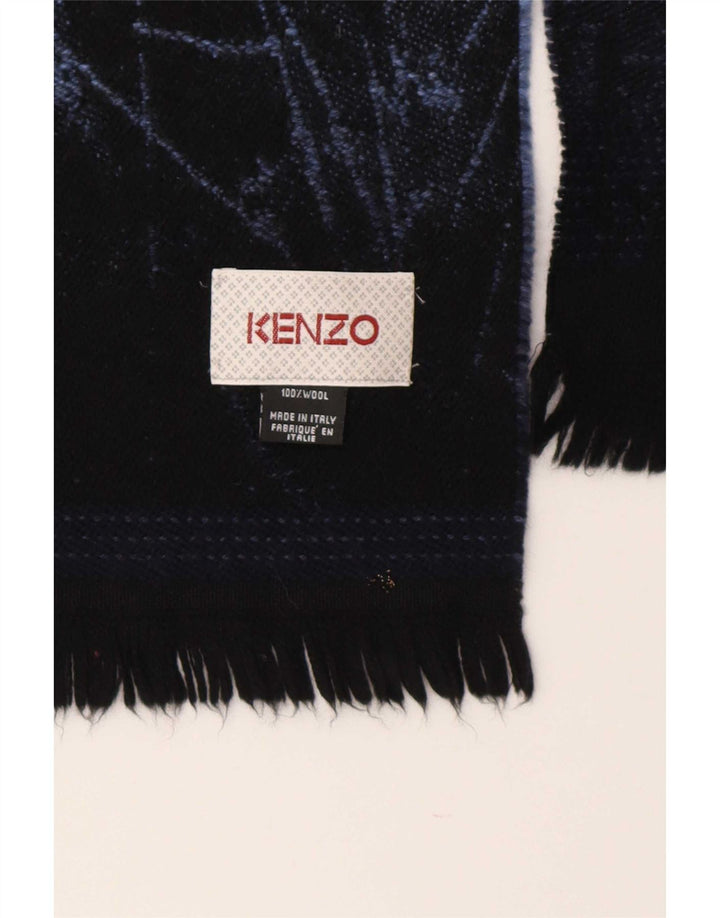 Eșarfă dreptunghiulară cu model abstract Kenzo pentru femei, mărime unica, lână bleumarin