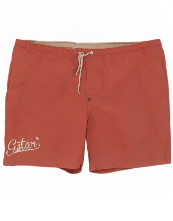 G-Star Mens Graphic Swimming Shorts Large Red Polyester