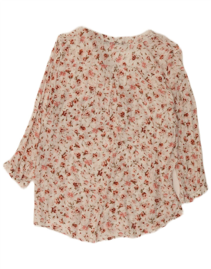 Bluză pentru femei Zara cu mâneci 3/4 UK 14 Medium White Floral
