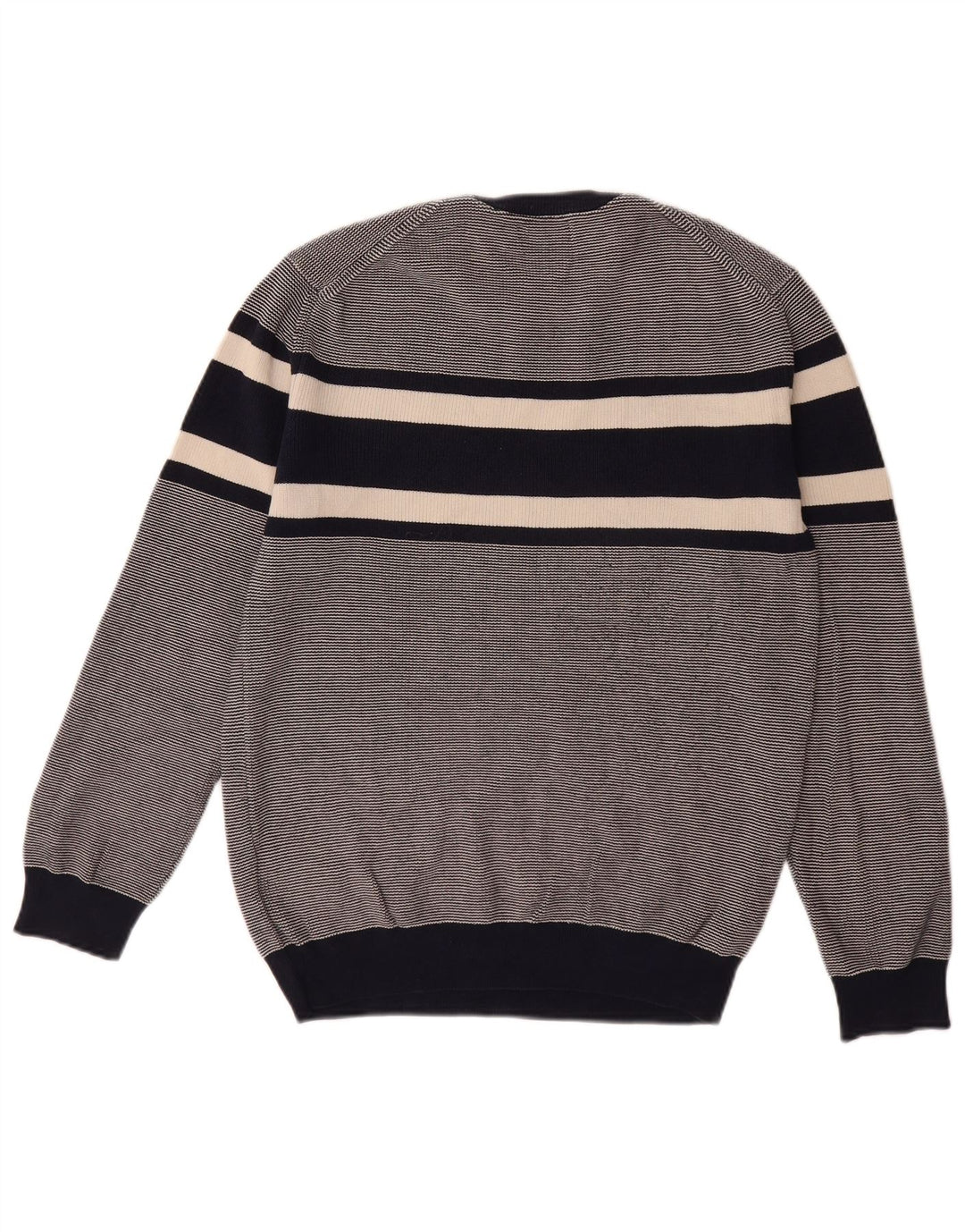 Pulover GANT pentru bărbați, cu gât roșu, din bumbac cu dungi albastru bleumarin mediu