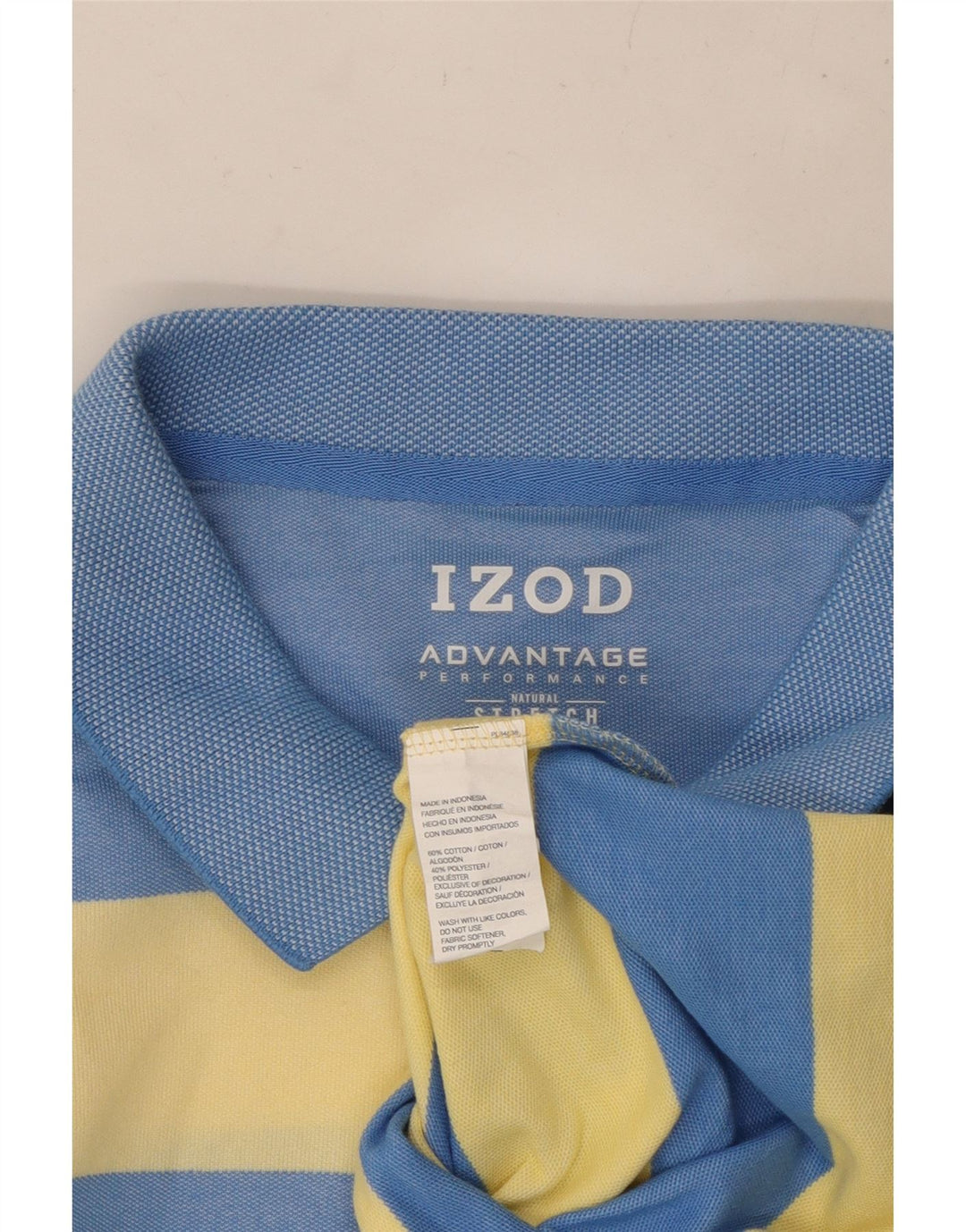 Tricou polo IZOD pentru bărbați XL, bumbac cu dungi albastre