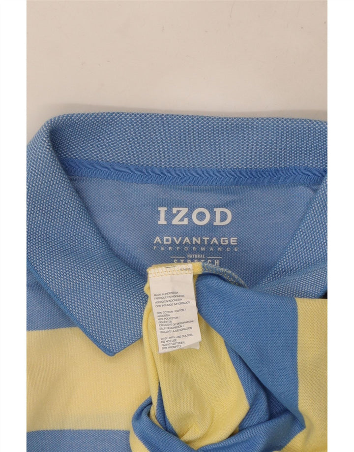 Tricou polo IZOD pentru bărbați XL, bumbac cu dungi albastre